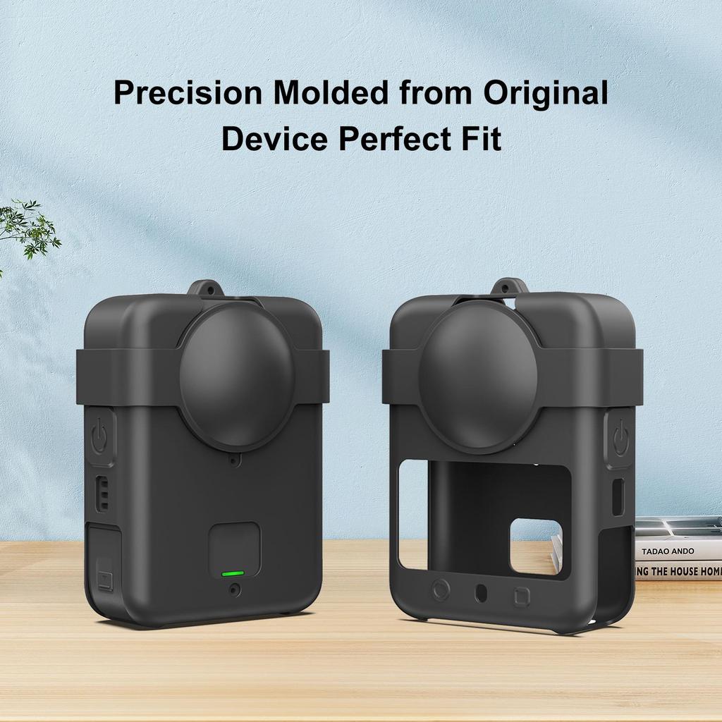 For DJI Osmo 360 PULUZ Silicone Protective Cover with Lens Cover & Lanyard