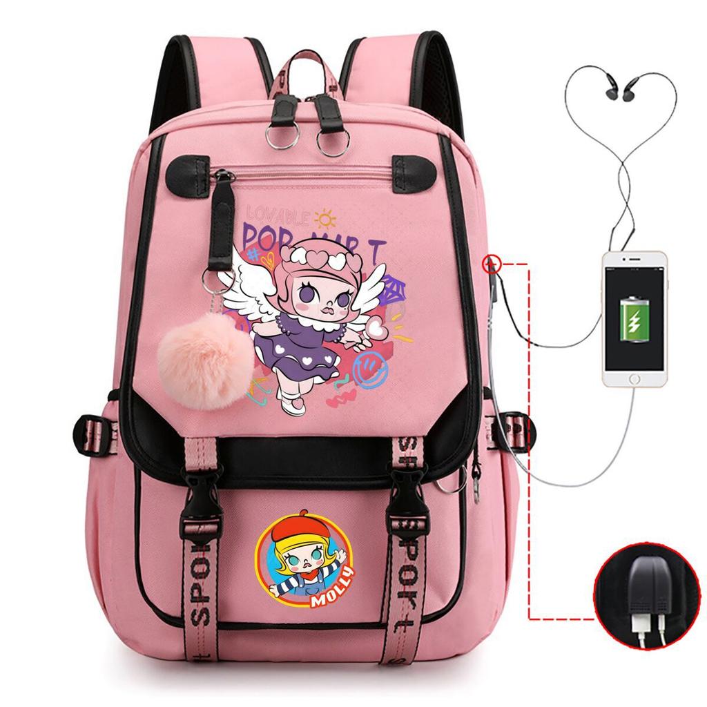 Printed fashion schoolbag college style junior high school high school students large capacity backpack