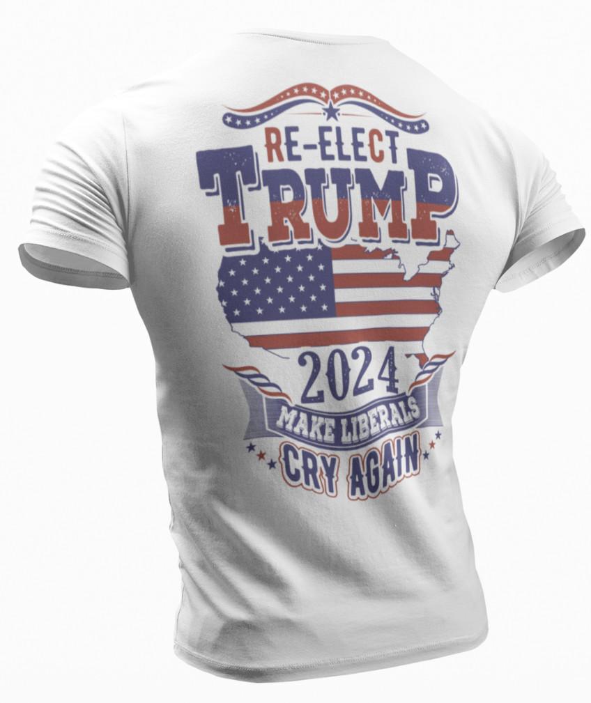 Trump 2024 T-Shirt Mens Womens Tees Top Make Liberals Cry Political Humor Election Funny Trump Shirts L