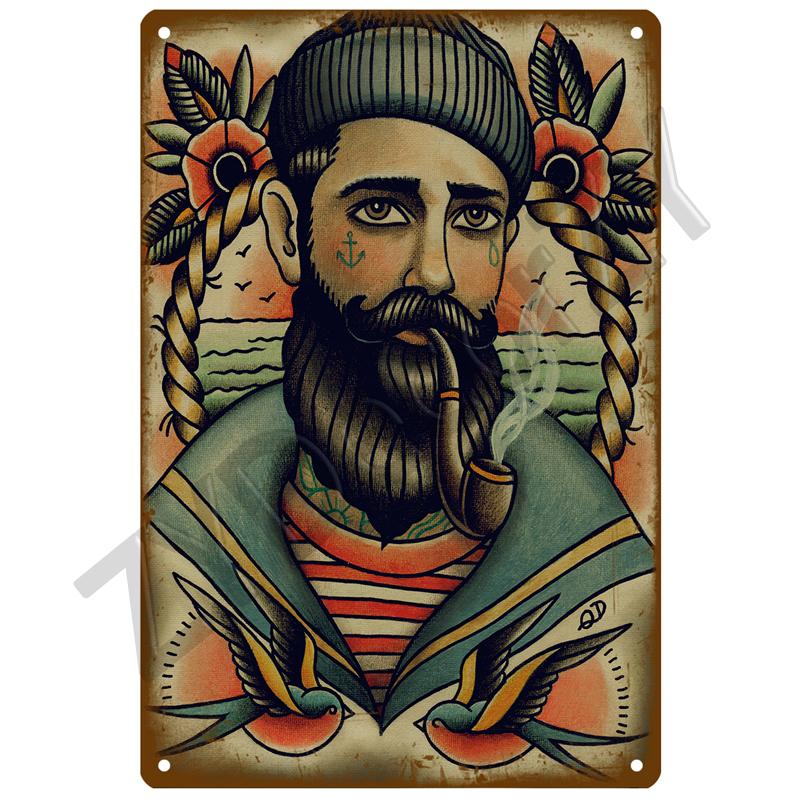 Barber Shop Plåtskylt Affisch Vintage Väggaffischer Metallskylt Dekorativ Väggtallrik Köksplakett Metall Vintage Inredning Tillbehör