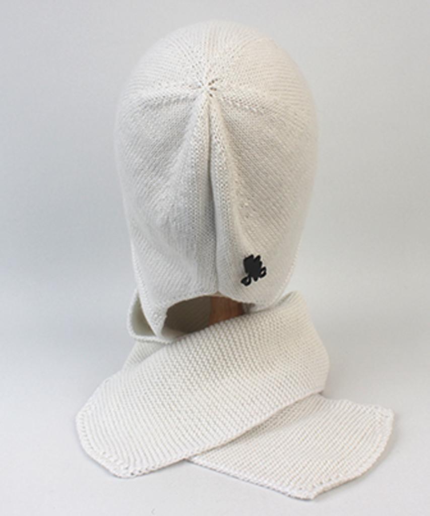 Yunibeosyeolkemiseuteuli Wool Ivory Brim Muffler Beanie