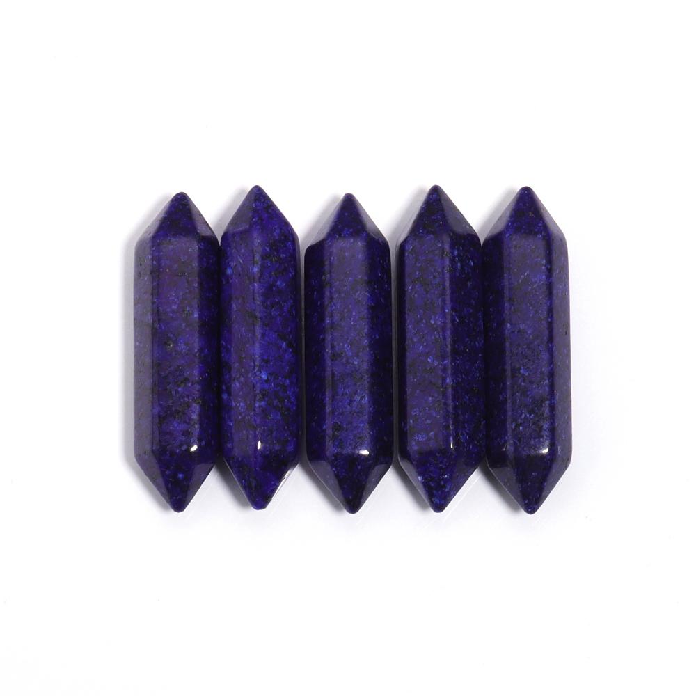5Pcs Natural Stone Emperor Stone Agate Tiger Eye Hexagonal Column No Hole Stone For DIY Handmade Necklace Pendant Jewelry Making