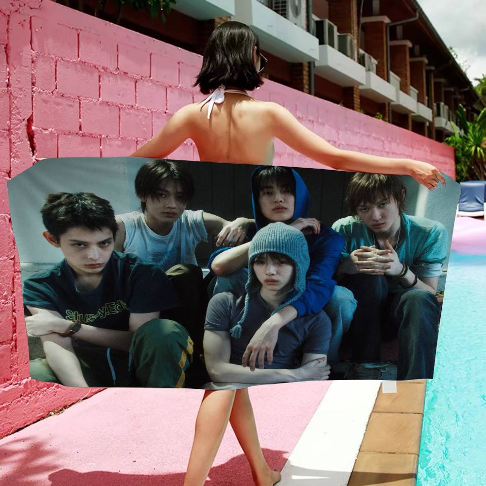 Kpop CORTIS Microfiber Printed Beach Towel Mountain Climbing Yoga Beach Swimming Running Absorbent Soft Towel