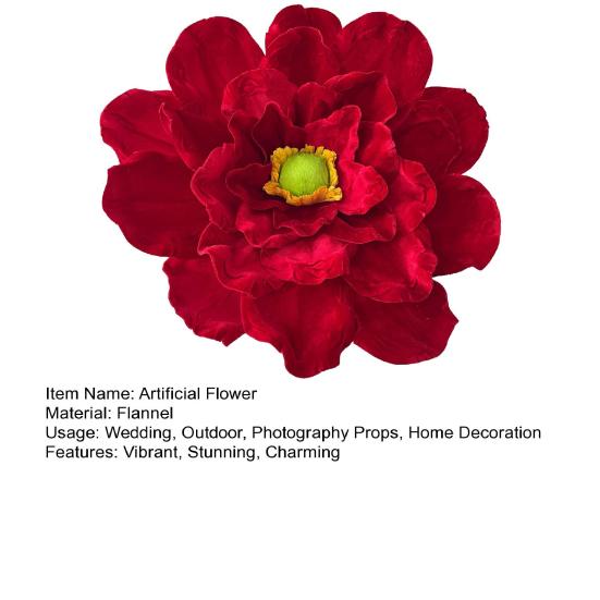 Large Velvet Artificial Magnolia Flower Christmas Faux Red Poinsettia Flower for Wedding Party Christmas Home Decor