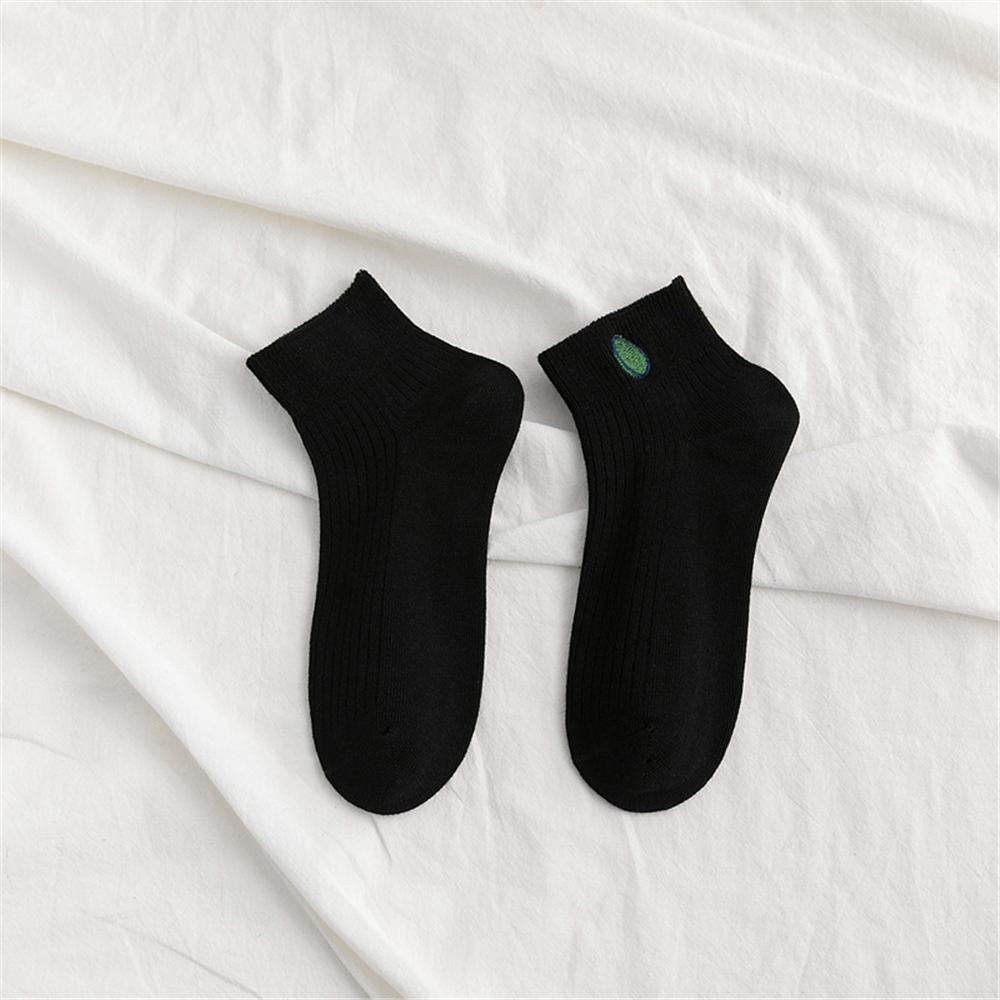 

Женские однотонные носки с вышивкой авокадо, повседневные, джокер, хлопковые короткие носки для леди, лаконичный стиль колледжа, дышащие носки, трендовые