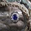 Vintage 925 Sterlingsilberring Natürlicher gefüllter blauer Saphir Echte Edelsteine Leichter Luxus Feinschmuck für Frauengeburtstagsgeschenk