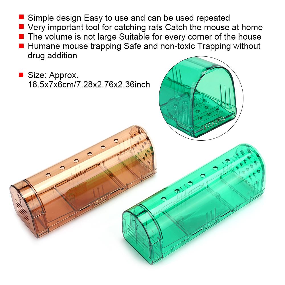 2PCS Plastic Mouse Trap Humane Reusable Rat Catcher Cage Rodent Mousetrap for Home Shop Hotel2PCS