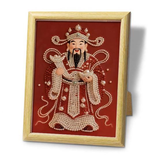 Chinese Horse Year Faux Pearl Painting Kit DIY 3D Lunar New Year Wall Art Zodiac Horse Home Craft Kit Spring Festival Gifts for Beginners Adults