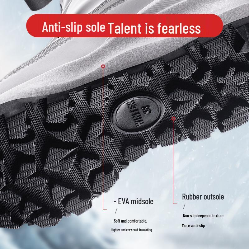 Unisex Snow Boots with Fleece Lining, Women's Cold-Resistant Travel Shoes, Non-Slip Waterproof Men's Footwear