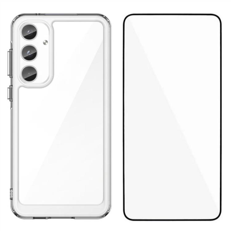 

Серія WANLONFENG MF для Samsung Galaxy A05s 4G Чохол TPU+акриловий прозорий чохол для телефону із загартованою скляною плівкою A