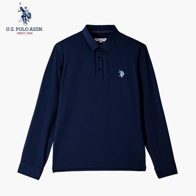 Camisa Polo de Manga Larga Casual de Negocios para Hombre