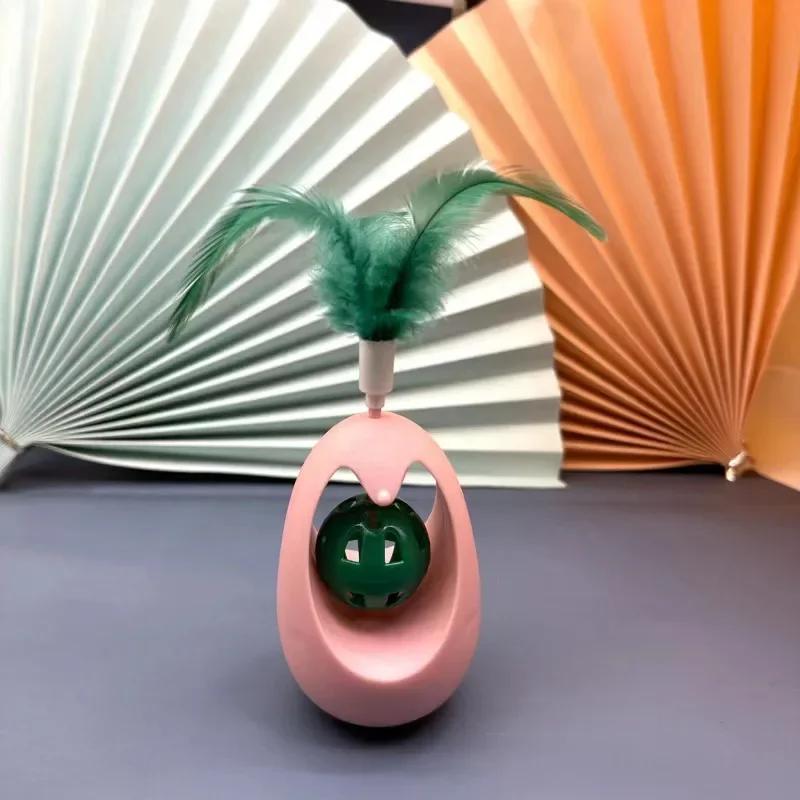 Tumbler Interaktives Spielzeug Reizender Katzenstab Zähne Mahlwerkzeug Selbst Hi Spielzeug Feder Reizendes Training Kätzchen Haustier Katzen Zubehör