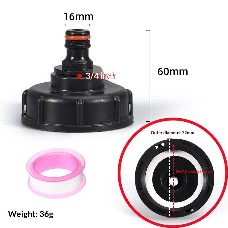 IBC Tank Valve Adapter 1 Set 1 2 3 4 Inch Water Hose Connector 60mm Coarse Thread for Agriculture Use Heavy Duty