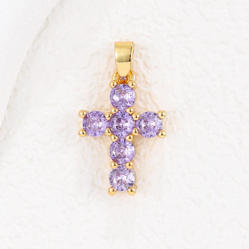 2025 New Stainless Steel Cross Necklace 18K Real Gold Plated Cubic Zirconia Christian Cross Charms Religious Pendant