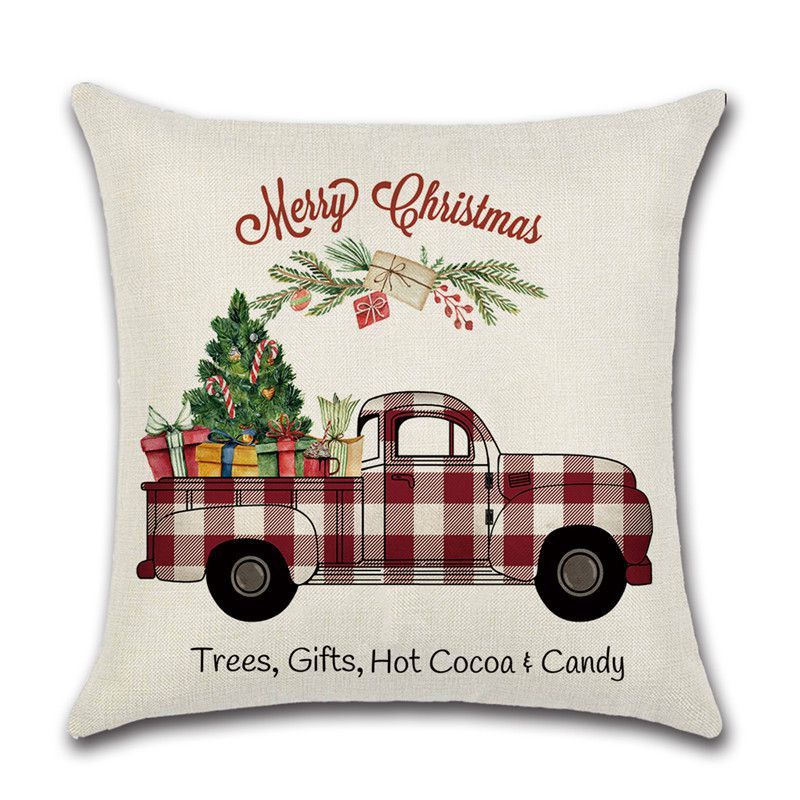 Festive Christmas Cushion Cover Featuring Charming Snowman And Santa Claus Design For Cozy Home Decor