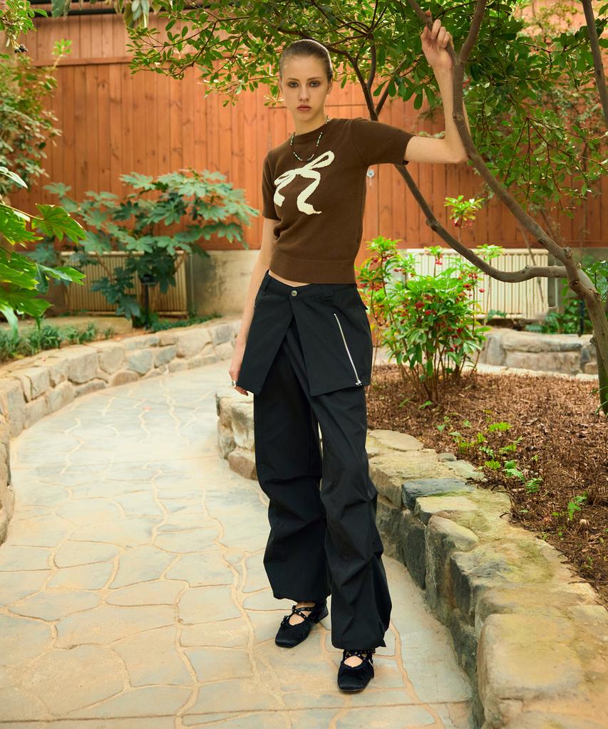 LARTIGENT L9 Parachute Skirt Pants(Black)