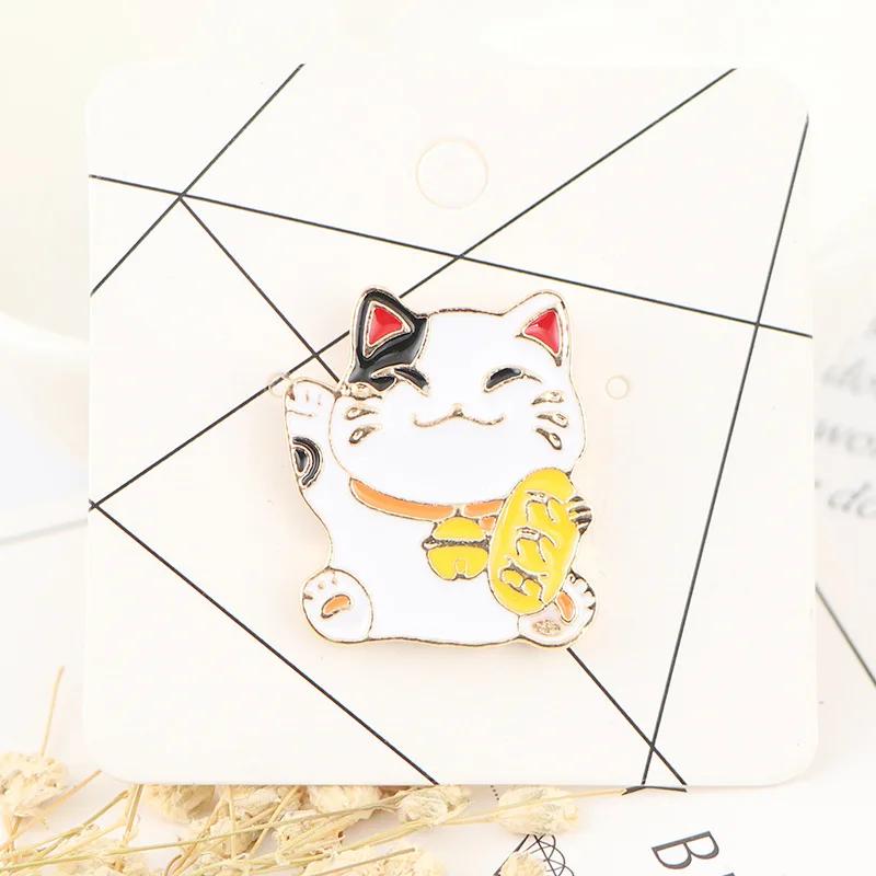 Fortune Cat Brooch Cat Badge Cartoon Mini Accessories Ins Tide Brand Spring Festival Gift Creative New Year Badge