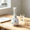 Cute Animal Shaped Floral Container Polka Dot Giraffe Vase Hand-painted Resin Flower Creative Big-mouthed Hand Painted Pot Holder for Home