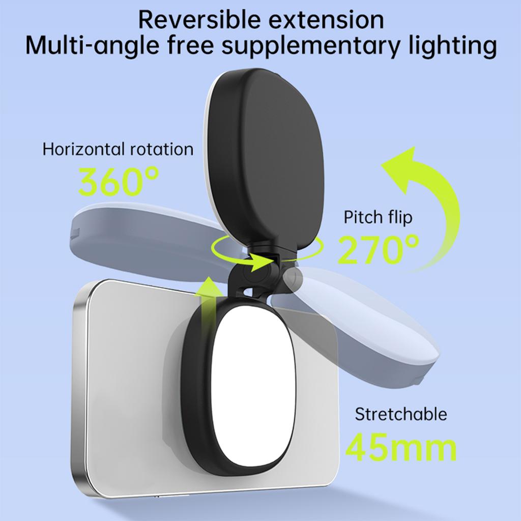 Phone Magnetic Beauty Selfie Light Live Stream Handheld Fill Light with Makeup Mirror Portable Outdoor LED Fill Light