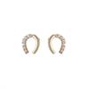 Delicate Small U Shaped Horseshoe Zircon Stud Earrings Sweet Minimalist Fashion Jewelry For Women Elegant Daily Wear Accessories