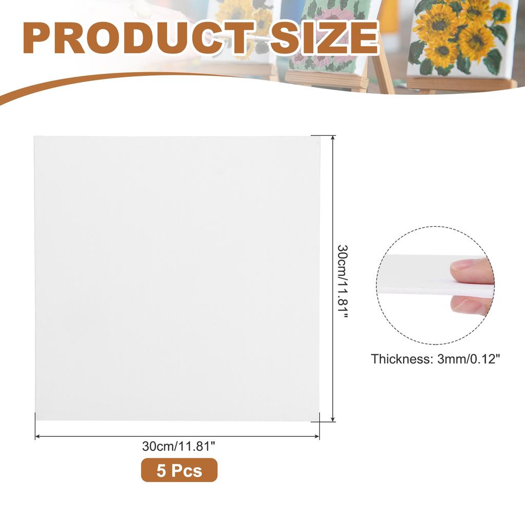 5/10/24Pcs Canvas Boards for Painting Cotton Blank Primed Art Canvas Panels Acid-Free Art Supplies for Oil Acrylic Watercolor