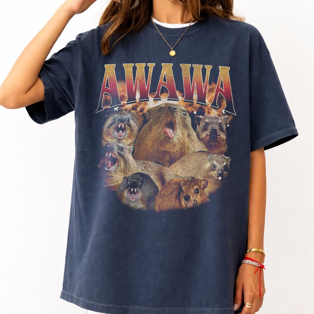 Aiwa Wa Capybara Shirt Funny Animal Meme Tee Capybara Lover Gift Viral Rodent Graphic Shirt Cute Wildlife Tee