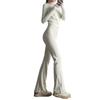 Womens High-Waisted Yoga Pants Wide-Leg Flared Leggings Workout Gym Fitness Casual Wear