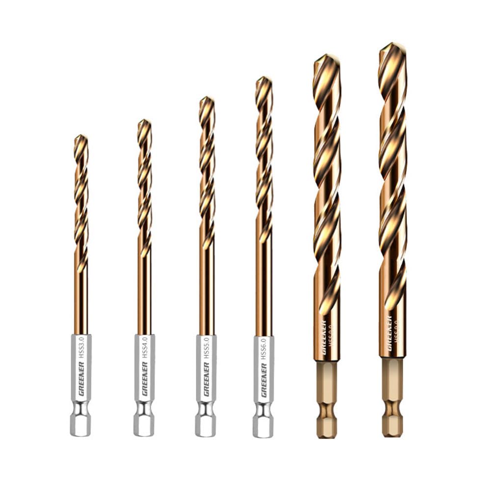 

Metal Drill Hex Drill Electric for and HSS6542 Material 6-Piece Set, 3/4/5/6/8/10mm, Shank, Driver, Drill, Iron, Woodworking, Steel, All-Purpose,