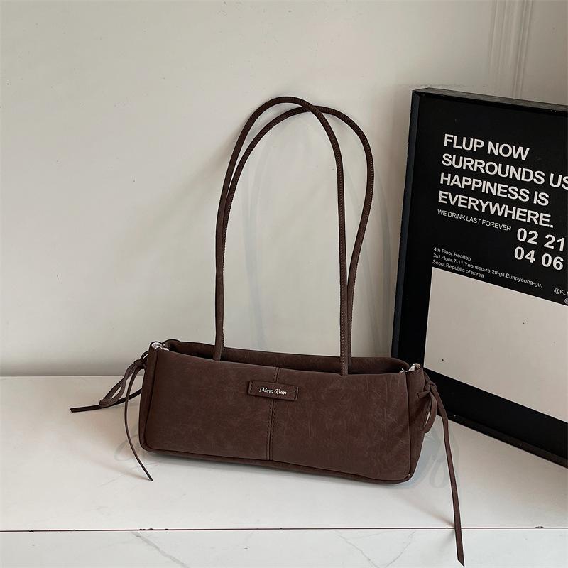 Высокоценная нишевая женская сумка-багет сумка-боулинг новая ретро сумка большой вместимости для commuters сумка из вощеной кожи