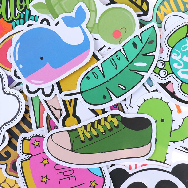 50Pcs Cute Cartoon Stickers Laptop Luggage Guitar Bicycle Skateboard Decals