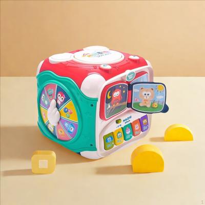 Bebek Öğrenme Aktivite Küpü Seyahat Oyuncakları, Çocuklar Bebekler İçin 6'sı 1 Arada Çok Fonksiyonlu Oyun Merkezi