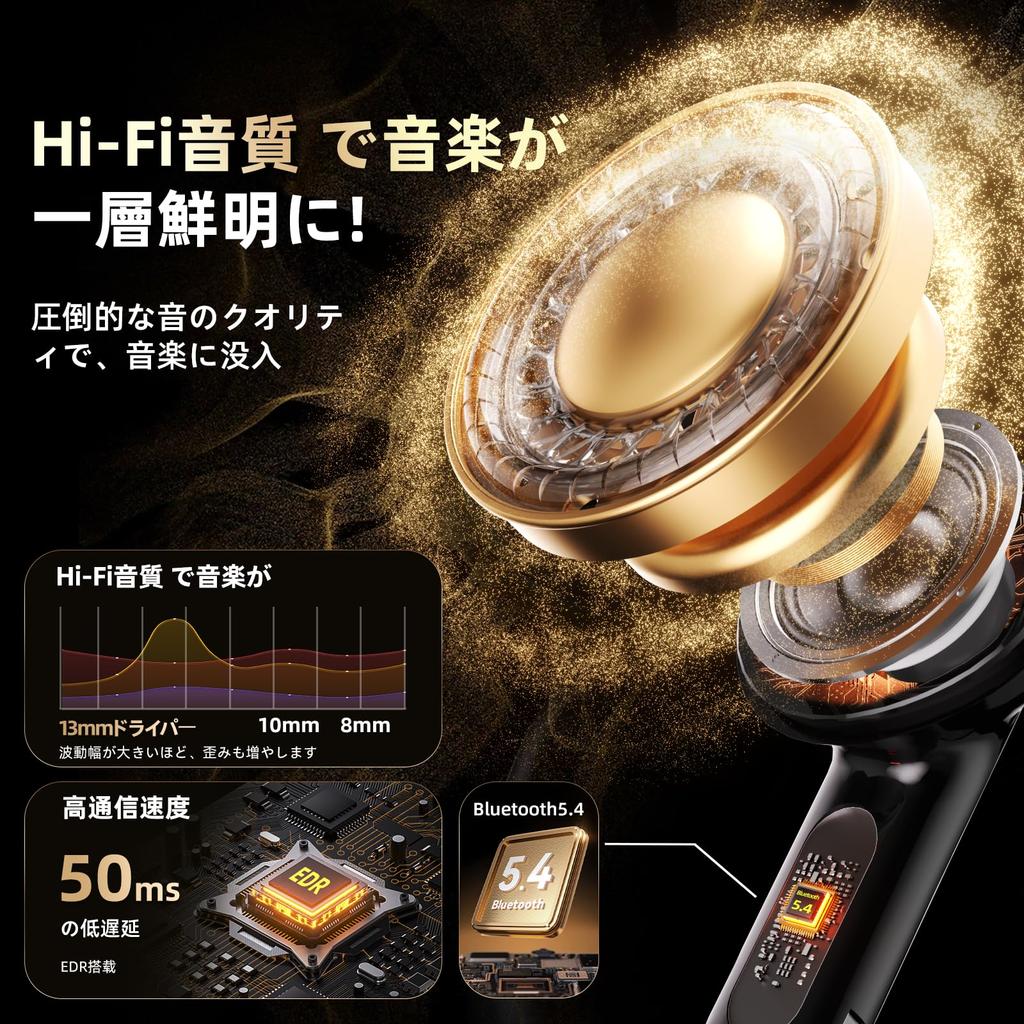 Wonkins Bluetooth Wireless Bluetooth Automatic Volume Compatible with iPhone and for Web and Music Earbuds, Compact, Lightweight, Hi-Fi, 5.4, Pairing,