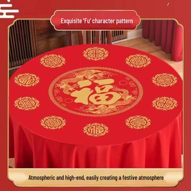Elegante wasserdichte und schmutzabweisende rote Tischdecke für Hochzeiten