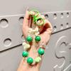 Rabbit Resin Trendy Candy Colored Bow Knot Heart Bead Keychain For Fashionable Gifts