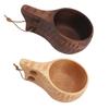 350ML Wooden Cup with Handle Portable Multifunctional Wood Mug Drinking Cup for Coffee Tea Milk Beve