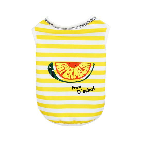 

Рубашка для собак Дышащая, быстросохнущая, высокая эластичность, мягкая на ощупь, не скатывается, удобная повседневная полосатая футболка для щенков и собак, товары для домашних животных M жёлтый
