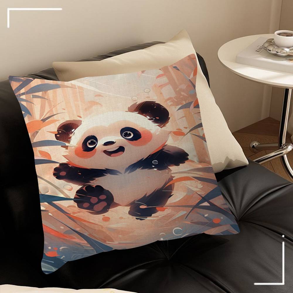 Cute Cartoon Panda Office Cushion Pillowcase Car Cushion Cover45X45CM Lumbar Pillowcase Sofa Pillowcover