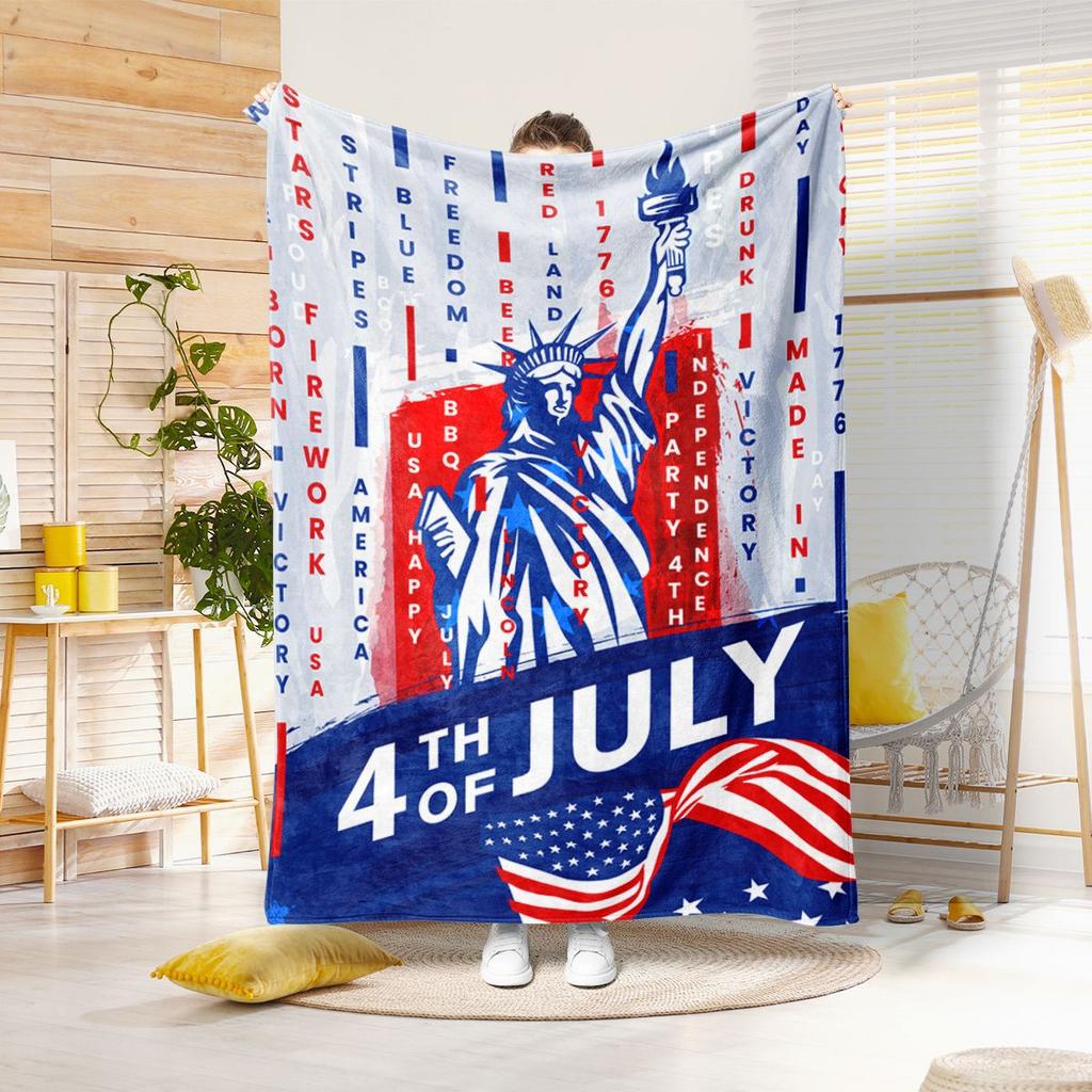 Statue of Liberty Printed Blanket for Sofa Bed Travel Camping Living Room Office Conditioning Blanket for All Seasons Gifts