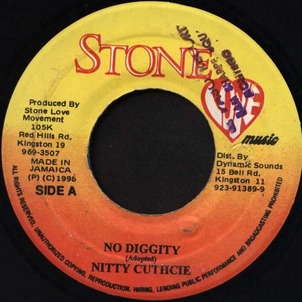 7inch Record NITTY KUTCHIE - No Diggity NONE Stone Love Musi 1996 Jamaica Reggae, Ska & Dub Used