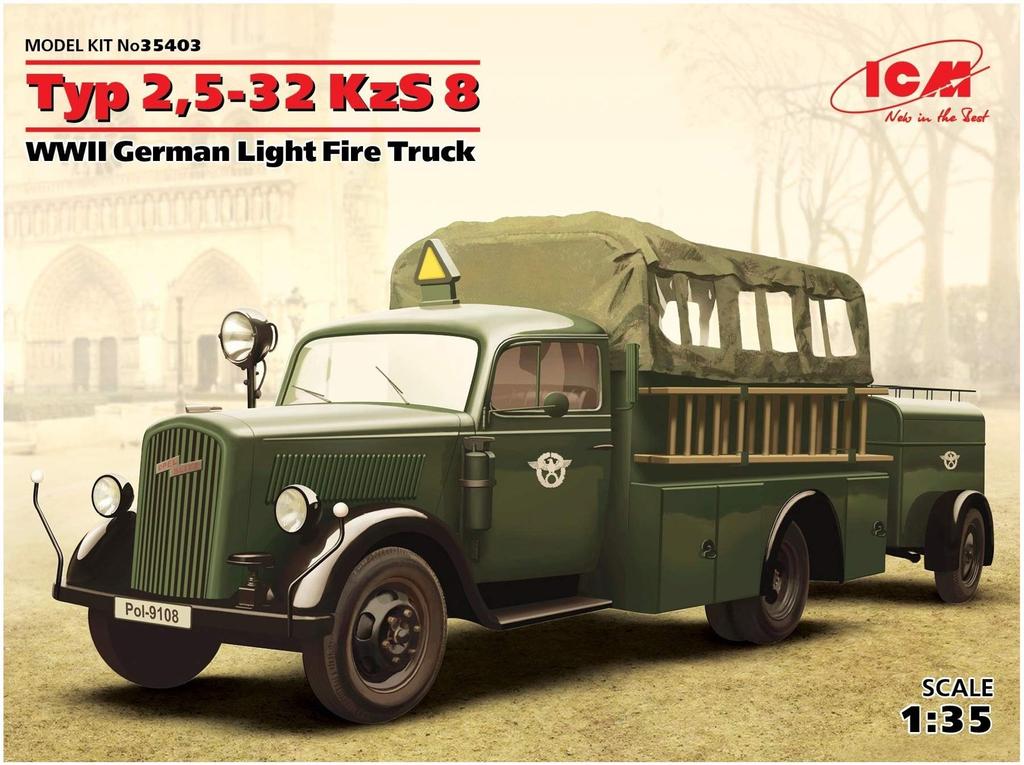 ICM scale German Opel Fire Engine Plastic Model Kit 35403 1/35 2.5-32KzS8