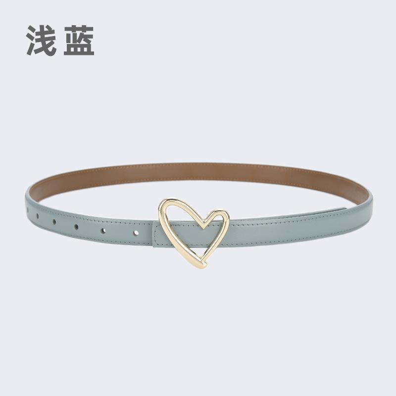 Ladies Belt Jeans Decorative Belt Wind Simple Leather Belt Trendy Love Buckle