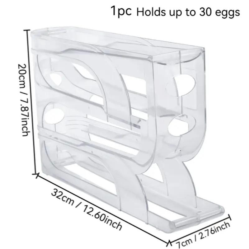 Egg Dispenser Automatic Rolling Egg Tray Organizer, Space Saving Refrigerator Egg Roller,Holds 20/30 Eggs Simultaneously