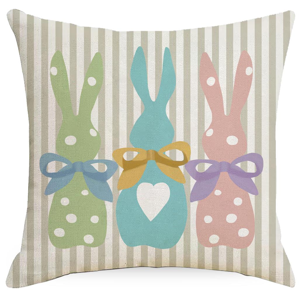 Neuer Oster-Kissenbezug Festlicher Leinen Hasen-Druck Heimdekoration Kissen Kissenbezug