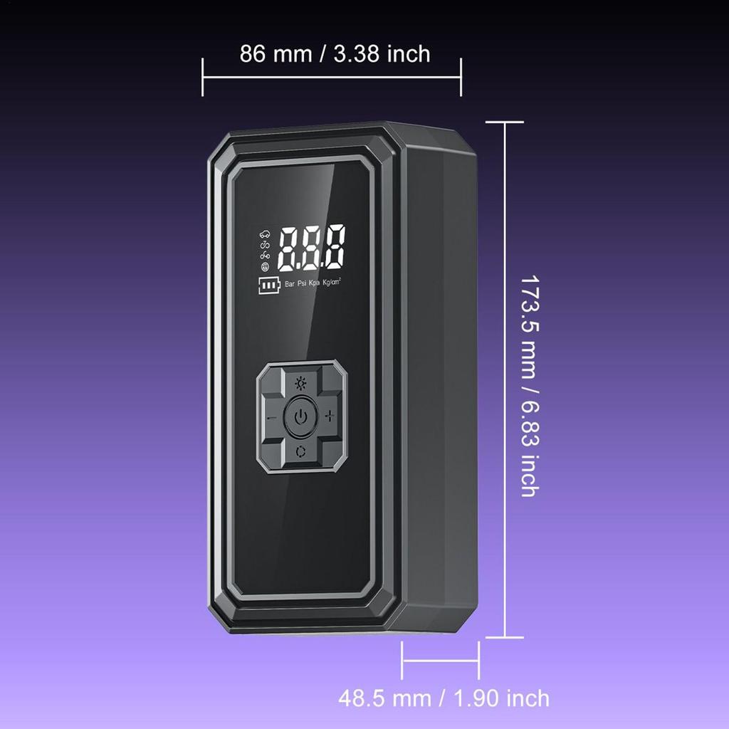 Tire Inflator With Lights Digital Display Vehicle Accessories Portable Tire Pump Air Compressor For Car For Motorcycle Bike