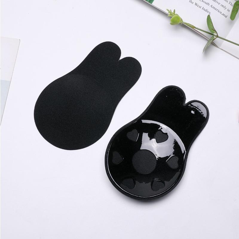 1Pair Self Adhesive Silicone Strapless Invisible Bra Reusable Sticky Breast Lift Tape Rabbit Nipple Cover Sticky Bra