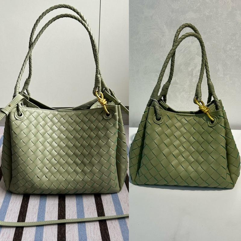 2025 New leather women's bag fashion classic woven bag butterfly buckle parachute shoulder oblique span bag