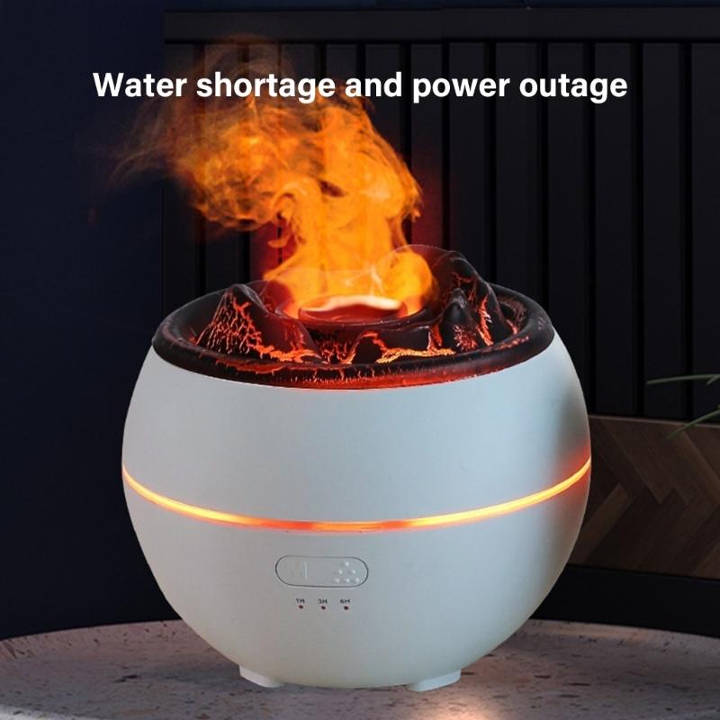 Salt Stone Flame Cracked Design Humidifier Scent Diffuser Air Purifier4 in 1 Multifunctional for Home Office