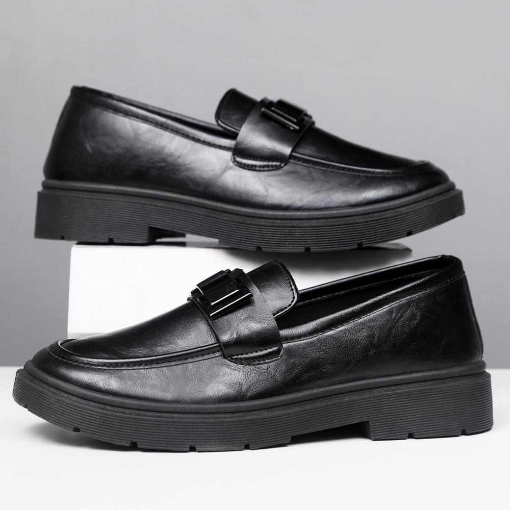 Casual Men's Shoes Doudou Shoes Men's Autumn New Breathable Soft Leather Soft Sole One Pedal Driving Casual Leather Shoes