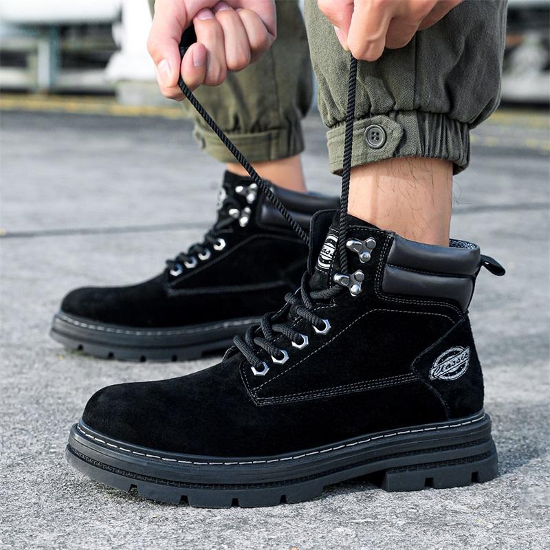 Pánské vysoké boty na volný čas Ručně vyráběné plyšové boty Ležérní boty Podzimní a zimní boty