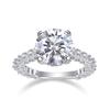 Fashion S925 Silver Ring Children'S Niche, Light Luxury And High Sense Stacking Wearing 5 Carat Moissanite Ring